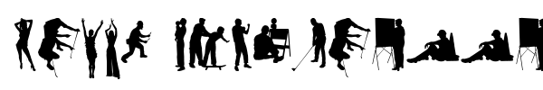 Human Silhouettes Free Seven font preview